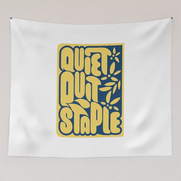 Item preview, Groovy Retro Yellow and Blue Typography with Floral Accents designed and sold by Jirada.