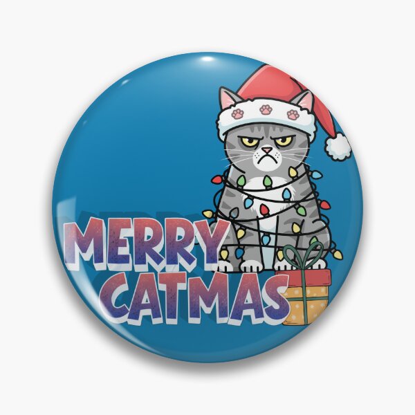 Item preview, Merry Catmas – Grumpy Cat Wrapped in Christmas Lights designed and sold by ViYa1.