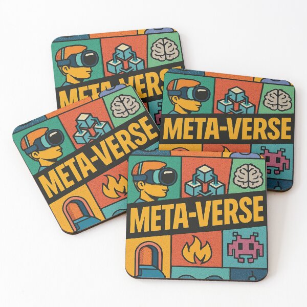 Item preview, “Meta-verse – Digital Reality Icons Grid Design designed and sold by denip.