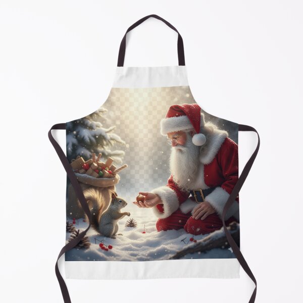 Item preview, Santa Claus Feeding a Squirrel in the Winter Forest – Christmas Magic and Nature's Gentleness designed and sold by Studiocolors.
