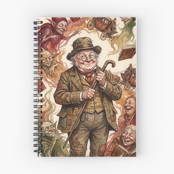 Item preview, Pickwick from the Pickwick Papers Characters from Dickens series illustration watercolor art designed and sold by Vintage Designs +.