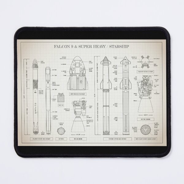 Item preview, SPACEX: Falcon 9 & Super Heavy / Starship (Light Ivory) designed and sold by BGALAXY.