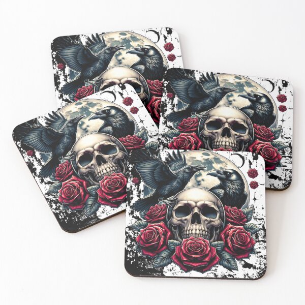 Item preview, Skull and Roses designed and sold by Velvet Rebel Prints.