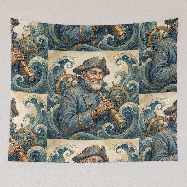 Item preview,  Captain Edward Cuttle from Dombey and Son Characters from Dickens series illustration watercolor art designed and sold by Vintage Designs +.