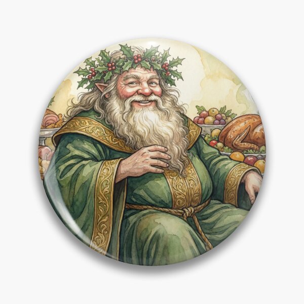 Item preview, Jolly Spirit Christmas present from a Christmas Carol characters from Dickens series illustration watercolor art designed and sold by Vintage Designs +.