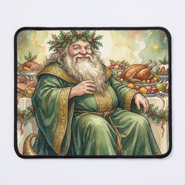 Item preview, Jolly Spirit Christmas present from a Christmas Carol characters from Dickens series illustration watercolor art designed and sold by Vintage Designs +.