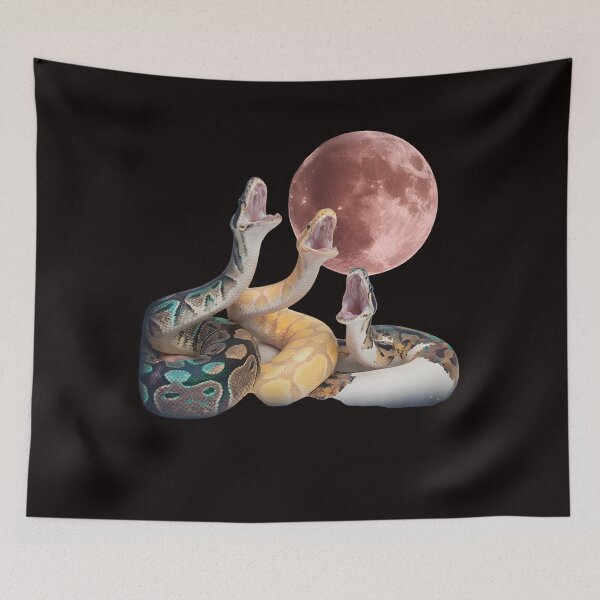 Item preview, Three Ball Python Graphic, Retro Python Moon, Funny Snake, Washed, Silly Gift Reptile Lovers python Gift designed and sold by DesignDenDo ⭐⭐⭐⭐⭐.