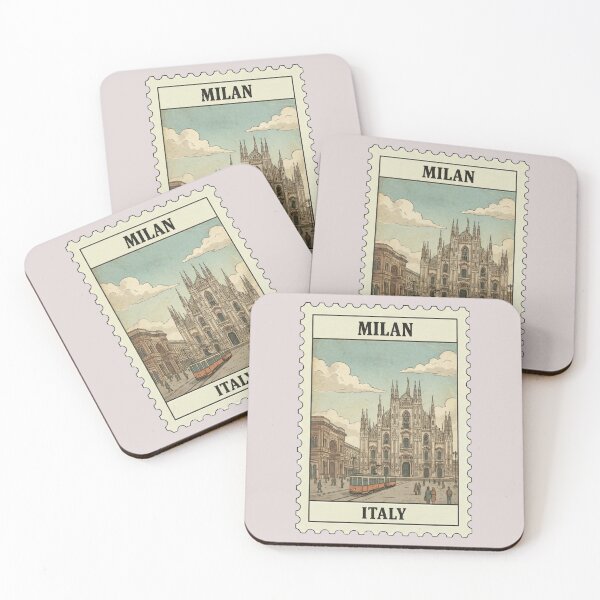 Item preview, Vintage Milan Stamp – Duomo Cathedral & Retro Tram designed and sold by allaboutstamps.