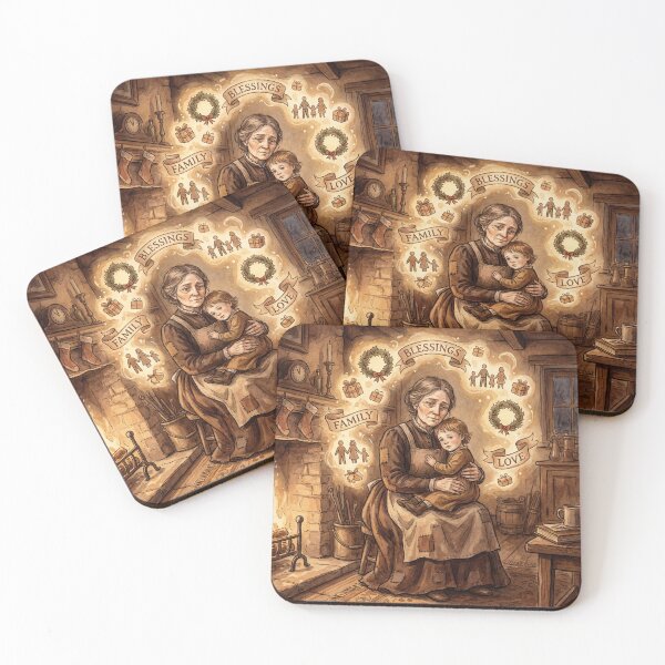 Item preview, Emily Cratchit from a Christmas Carol characters from Dickens series illustration watercolor art designed and sold by Vintage Designs +.
