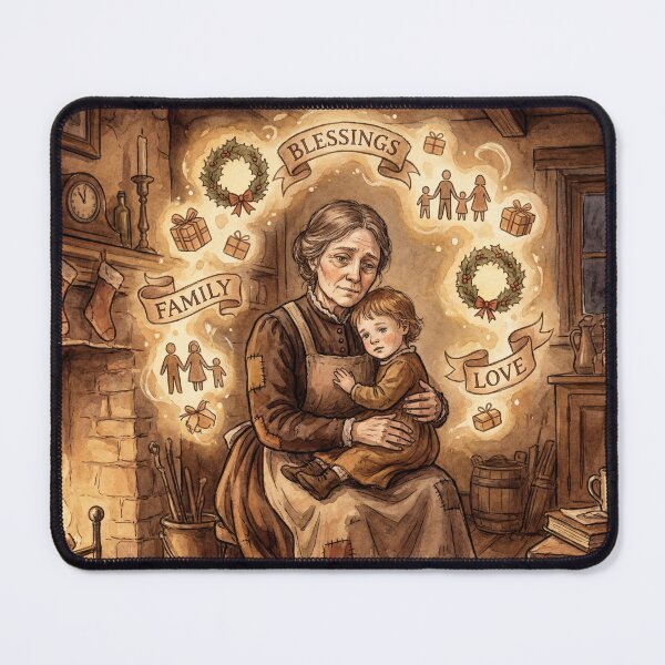 Item preview, Emily Cratchit from a Christmas Carol characters from Dickens series illustration watercolor art designed and sold by Vintage Designs +.