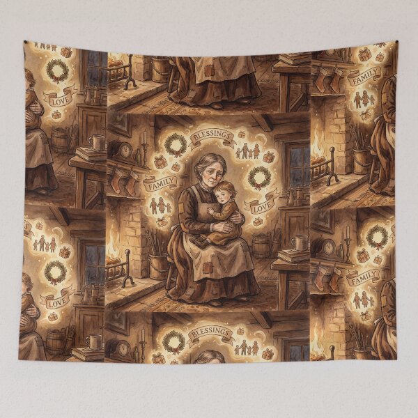 Item preview, Emily Cratchit from a Christmas Carol characters from Dickens series illustration watercolor art designed and sold by Vintage Designs +.