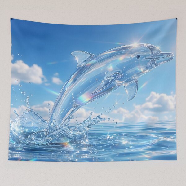 Item preview, Crystal Glass Dolphin Splash Frutiger Aero designed and sold by AeroNomad.