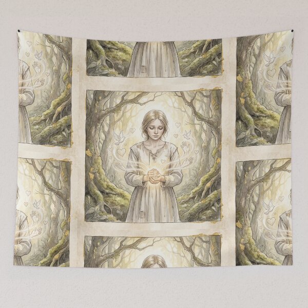 Item preview, Esther Summerson from Bleak House characters from Dickens series illustration watercolor art designed and sold by Vintage Designs +.