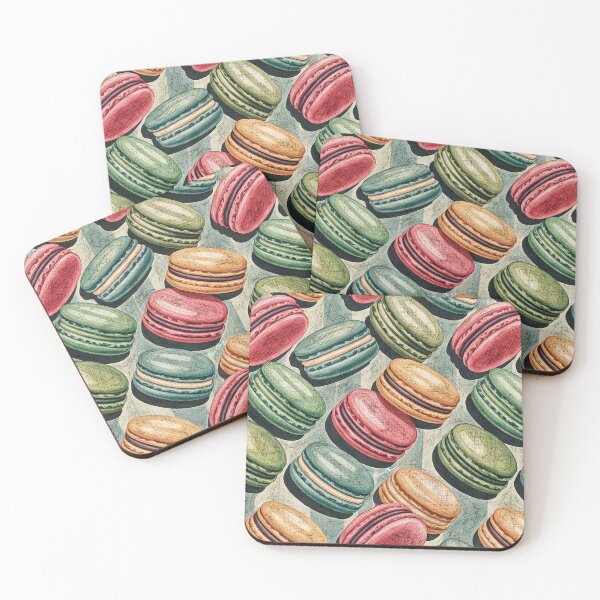 Item preview, Vintage French Macarons Pattern designed and sold by Hen-C-Art.
