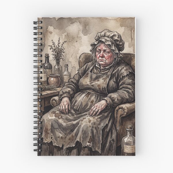 Item preview, Sarah Gamp from Martin Chuzzlewit characters from Dickens series illustration watercolor art designed and sold by Vintage Designs +.