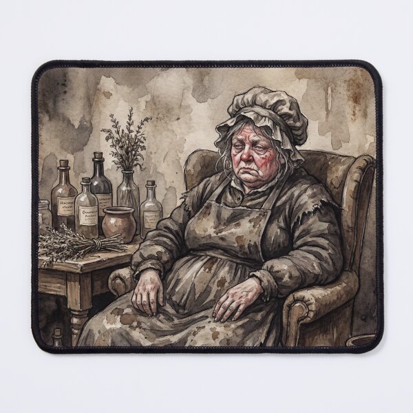 Item preview, Sarah Gamp from Martin Chuzzlewit characters from Dickens series illustration watercolor art designed and sold by Vintage Designs +.