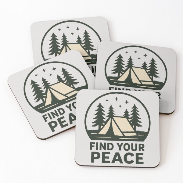 Item preview, Find Your Peace Camping T-Shirt | Nature Outdoor Minimal Tee designed and sold by KDesignCrafts.