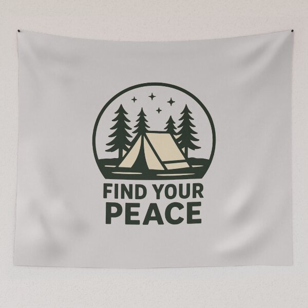 Item preview, Find Your Peace Camping T-Shirt | Nature Outdoor Minimal Tee designed and sold by KDesignCrafts.