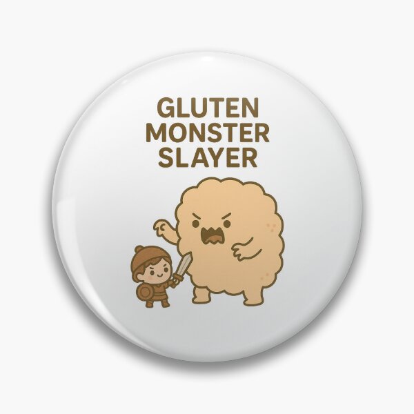 Item preview, Gluten Monster Slayer – Cute Tiny Warrior vs Fluffy Bread Monster | Fun Gluten Free Parody Design designed and sold by My Gluten Free Life UK.