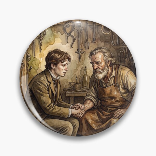 Item preview, Forge Reconciliation scene from David Copperfield Characters from Dickens series illustration watercolor art designed and sold by Vintage Designs +.
