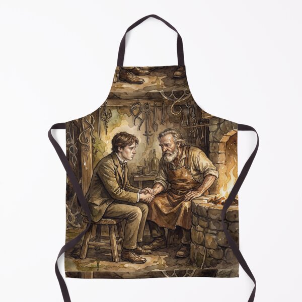 Item preview, Forge Reconciliation scene from David Copperfield Characters from Dickens series illustration watercolor art designed and sold by Vintage Designs +.