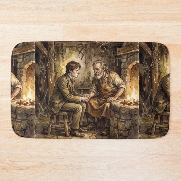 Item preview, Forge Reconciliation scene from David Copperfield Characters from Dickens series illustration watercolor art designed and sold by Vintage Designs +.