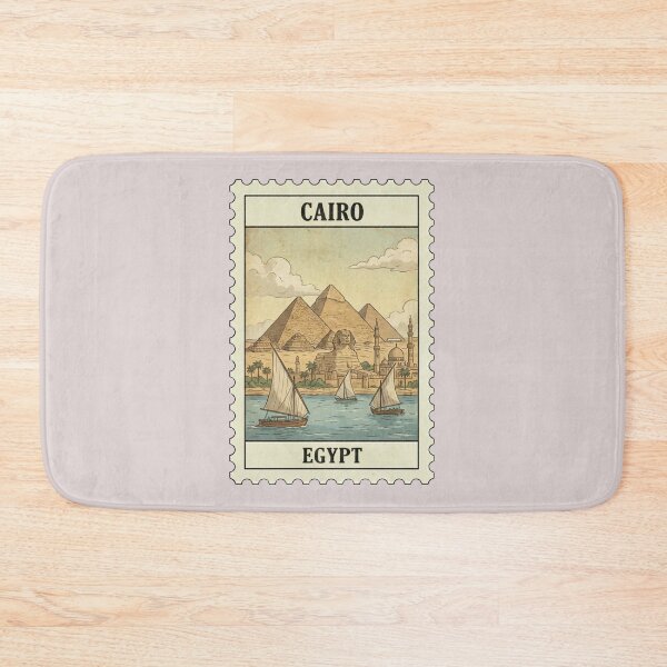 Item preview, Vintage Cairo Stamp – Pyramids of Giza & The Sphinx designed and sold by allaboutstamps.