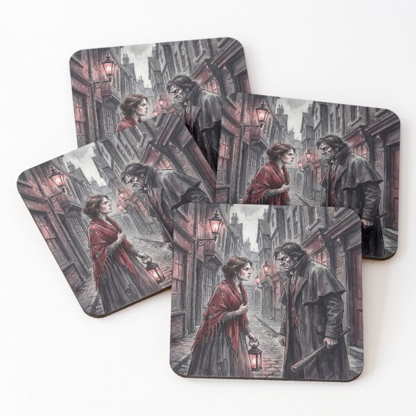Item preview, Nancy argues with Sikes from Oliver Twist Characters from Dickens series illustration watercolor art designed and sold by Vintage Designs +.