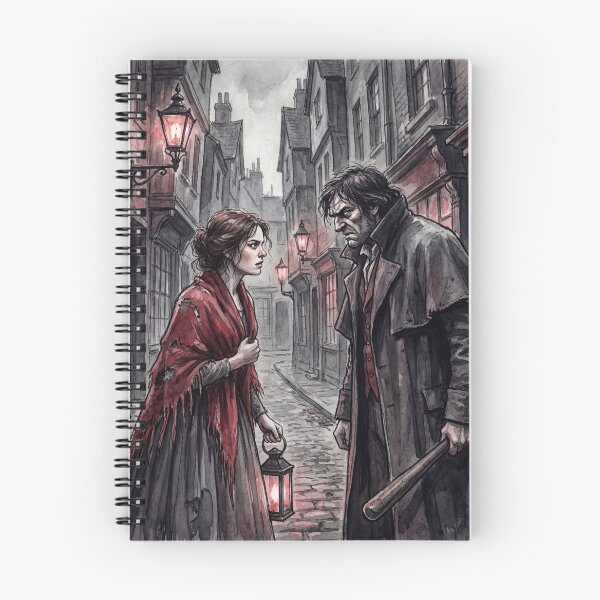Item preview, Nancy argues with Sikes from Oliver Twist Characters from Dickens series illustration watercolor art designed and sold by Vintage Designs +.