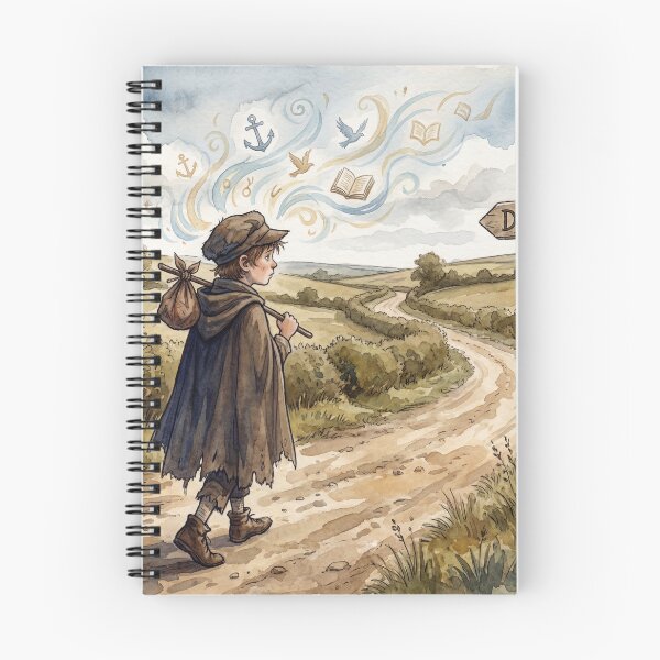 Item preview, Copperfield's Dover Hope Journey scene from David Copperfield Characters from Dickens series illustration watercolor art designed and sold by Vintage Designs +.