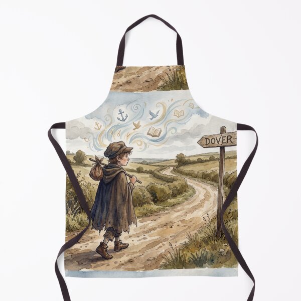 Item preview, Copperfield's Dover Hope Journey scene from David Copperfield Characters from Dickens series illustration watercolor art designed and sold by Vintage Designs +.