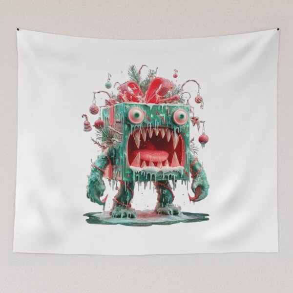 Item preview, Christmas Gift Box Monster Horror Art designed and sold by AlexLineArt.