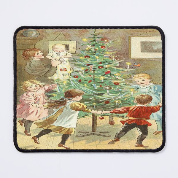 Item preview, Children Dancing Around the Christmas Tree by Jenny Nyström (c. 1900)// Public Domain designed and sold by Vernissage-dart.