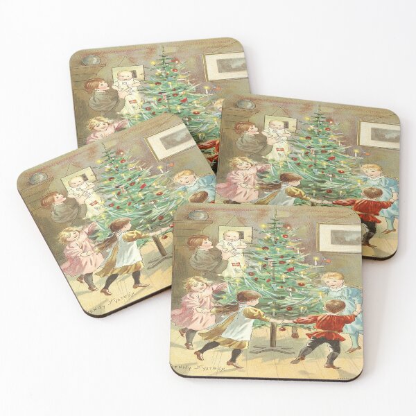 Item preview, Children Dancing Around the Christmas Tree by Jenny Nyström (c. 1900)// Public Domain designed and sold by Vernissage-dart.