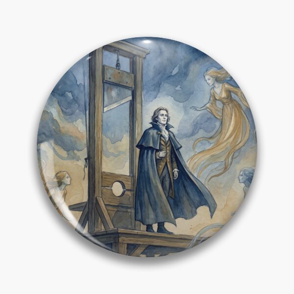 Item preview, Carton's Sacrifice scene from a Tale of Two Cities Characters from Dickens series illustration watercolor art designed and sold by Vintage Designs +.