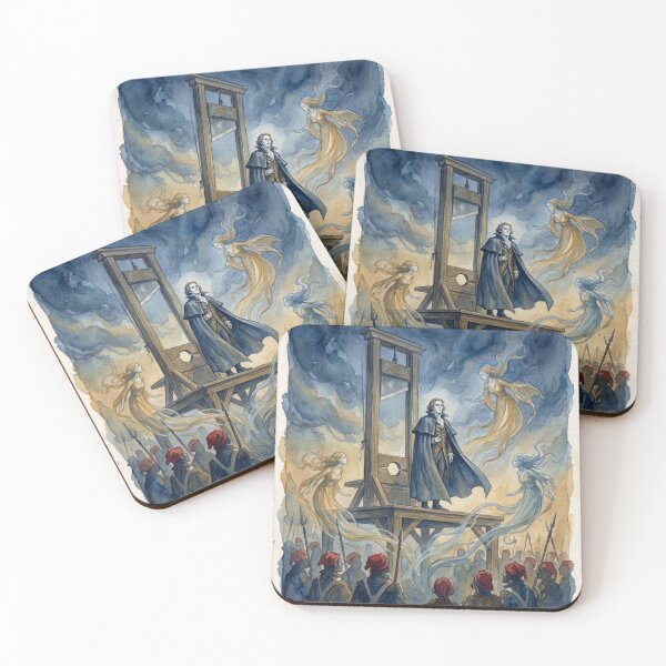 Item preview, Carton's Sacrifice scene from a Tale of Two Cities Characters from Dickens series illustration watercolor art designed and sold by Vintage Designs +.