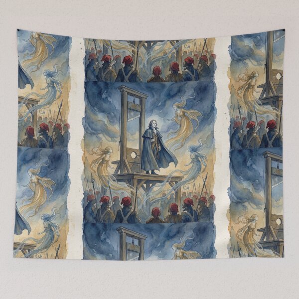 Item preview, Carton's Sacrifice scene from a Tale of Two Cities Characters from Dickens series illustration watercolor art designed and sold by Vintage Designs +.