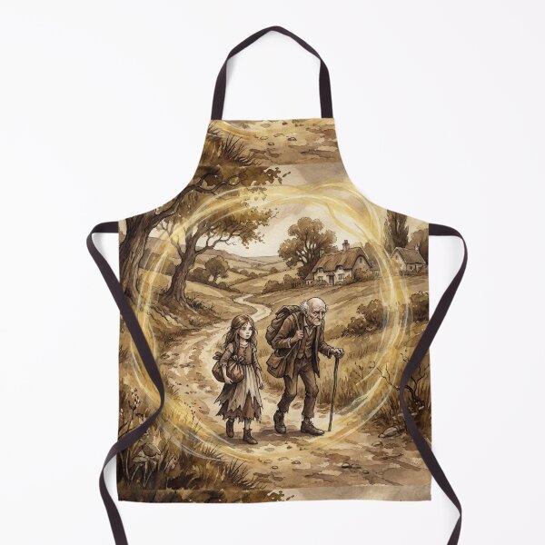 Item preview, Little Nell Trent and her Grandfather from the Old Curiosity Shop Characters from Dickens series illustration watercolor art designed and sold by Vintage Designs +.
