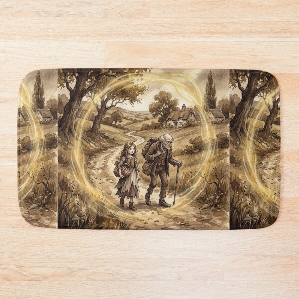 Item preview, Little Nell Trent and her Grandfather from the Old Curiosity Shop Characters from Dickens series illustration watercolor art designed and sold by Vintage Designs +.