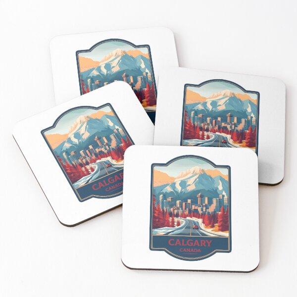 Item preview, Vintage Calgary Canada Travel Poster – Retro Sticker Art designed and sold by Suzy Perez Art.