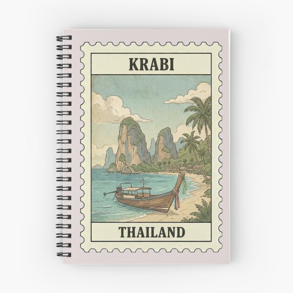 Artikelvorschau, Vintage Reisebriefmarke Krabi Thailand entworfen und verkauft von allaboutstamps.