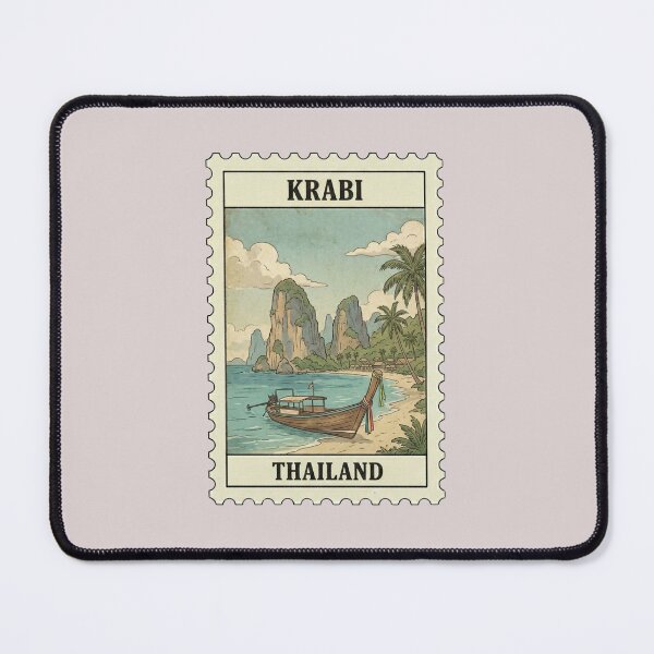 Item preview, Vintage Travel Krabi Thailand Stamp designed and sold by allaboutstamps.