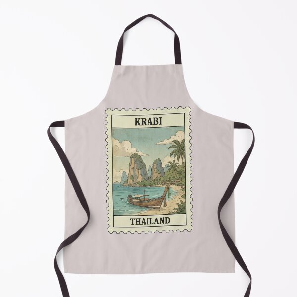 Aperçu de l'œuvre Tampon de voyage vintage Krabi Thaïlande créée et vendue par allaboutstamps.