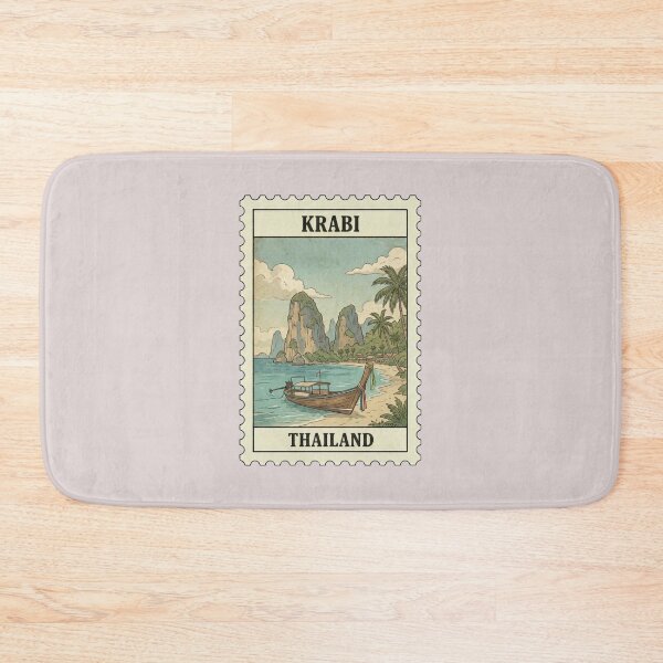Item preview, Vintage Travel Krabi Thailand Stamp designed and sold by allaboutstamps.