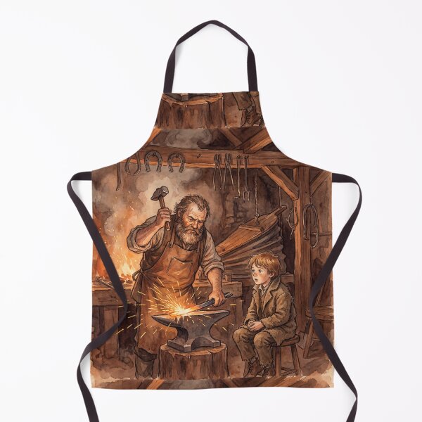 Item preview, Joe Gargery's forge scene from Great Expectations Shop Characters from Dickens series illustration watercolor art designed and sold by Vintage Designs +.