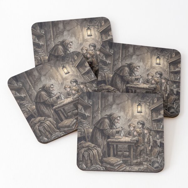Item preview, Fagin's Den of Pickpockets from Oliver Twist Characters from Dickens series illustration watercolor art designed and sold by Vintage Designs +.