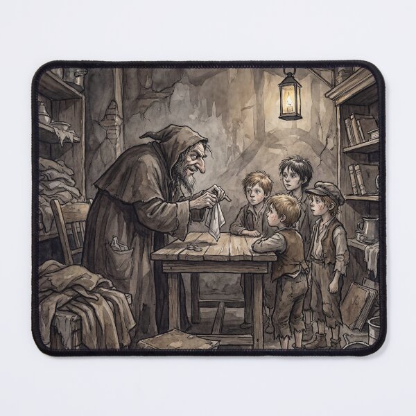 Item preview, Fagin's Den of Pickpockets from Oliver Twist Characters from Dickens series illustration watercolor art designed and sold by Vintage Designs +.