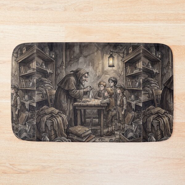 Item preview, Fagin's Den of Pickpockets from Oliver Twist Characters from Dickens series illustration watercolor art designed and sold by Vintage Designs +.