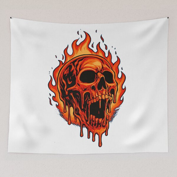 Item preview, Burn and Melt – Flaming Skull Horror Design designed and sold by denip.