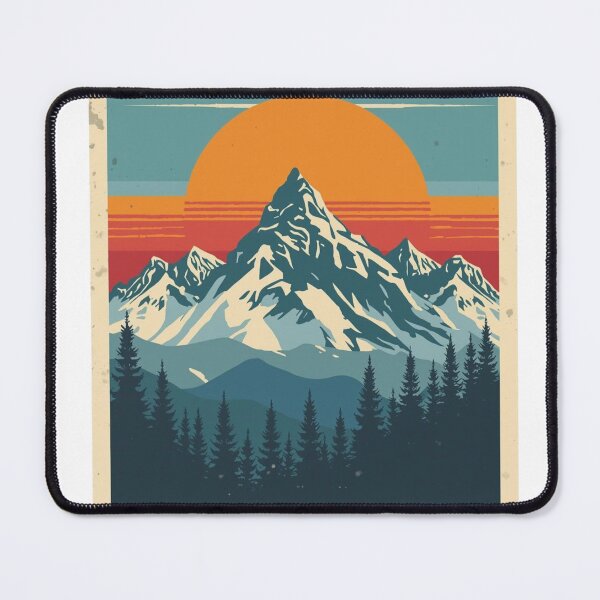 Item preview, Retro Mountain Sunset Poster – Vintage Landscape Illustration designed and sold by Activity01.
